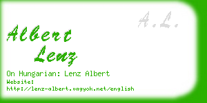 albert lenz business card